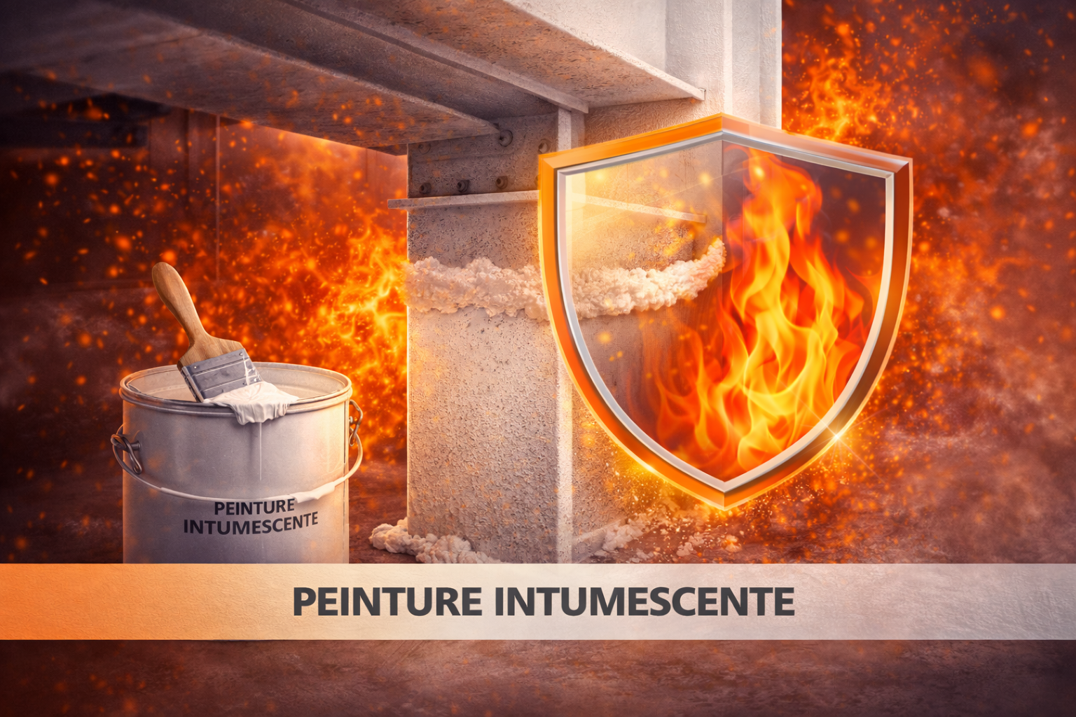 Protection incendie par peinture intumescente sur acier